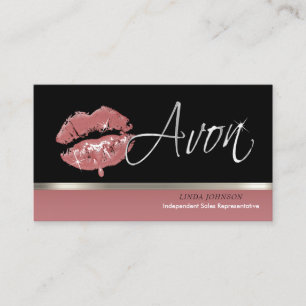 Cartão De Visita Rosa Lipstick e Silver - Avon