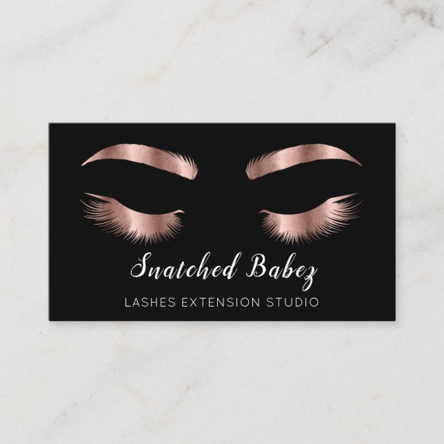 Cartão De Visita Rosa Microblading Makeup Eyelashes Eyelashes do Có (Frente)