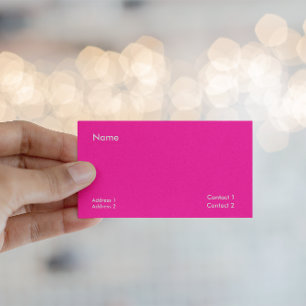 Cartão De Visita rosa neon -minimalista
