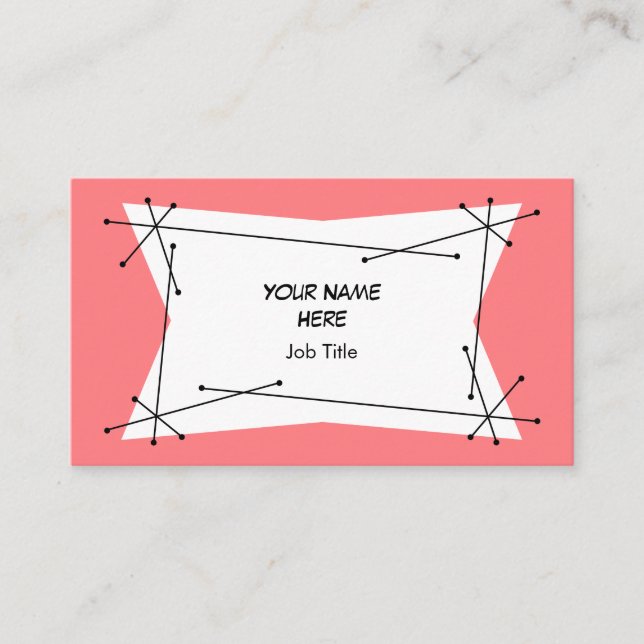 Cartão de visita Rosa Placa Dazzle (Frente)