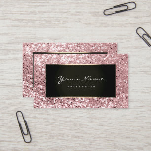 Cartão De Visita Rosa preto do rosa de Blogge da forma do estilista
