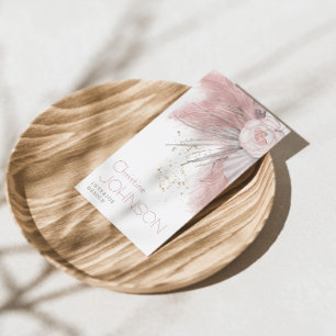 Cartão De Visita Rosa Rosa Rosa Rosa Boho Bohemian Chic Pampas Gras