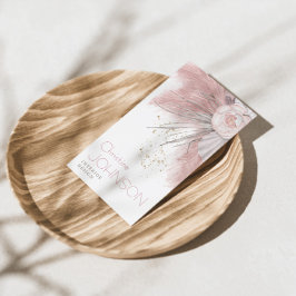 Cartão De Visita Rosa Rosa Rosa Rosa Boho Bohemian Chic Pampas Gras