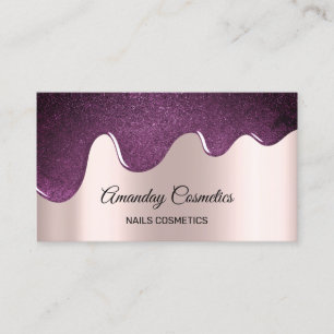 Cartão De Visita Rosa Rosa Rosa Rosa Coloca Unhas Maquiagem Roxo Vi