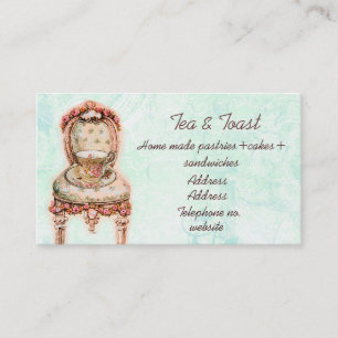 Cartão De Visita Rosa Rosa Rosa Rosa Teacup e Presidência Vitorian