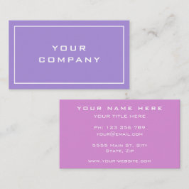 Cartão de visita Rosa Roxo Moderno Escolhe Cores