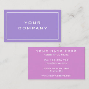 Cartão de visita Rosa Roxo Moderno Escolhe Cores