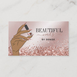 Cartão De Visita rosa salão-unhas-unhas-unhas-unhas-mão-mulher-mão-