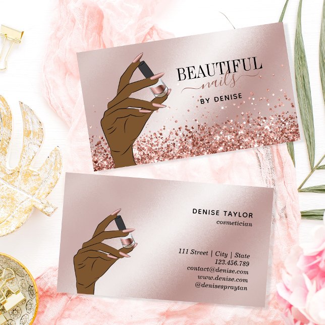 Cartão De Visita rosa salão-unhas-unhas-unhas-unhas-mão-mulher-mão- (Criador carregado)
