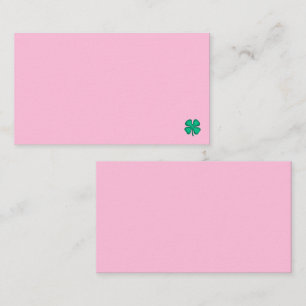 Cartão de visita rosa sm Lucky 4 Leaf Irish Clover