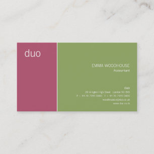 Cartão De Visita Rosa & verde do Cyclamen do duo