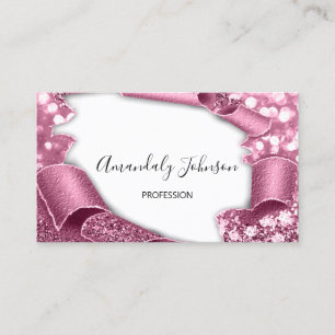 Cartão De Visita rosa White do Efeito 3D