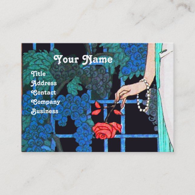 CARTÃO DE VISITA ROSAS À NOITE, BEAUTY FASHION FABRICAM ARTISTA (Frente)