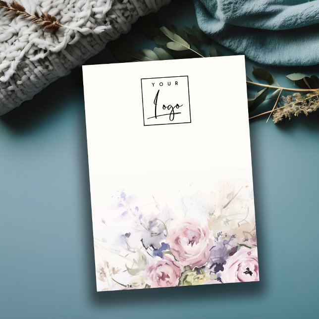 Cartão De Visita Rosas Blush Vazio Floral Logotipo Jewelry (Criador carregado)