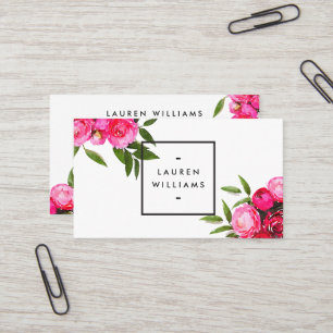 Cartão De Visita Rosas de Aquarelas Luxe Bold
