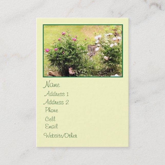 Cartão De Visita Rosas de jardim Perfil grande (Frente)