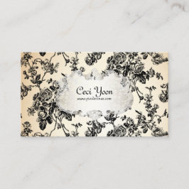 Cartão De Visita rosas em quadrinhos/pretos do PixDezinves/fundo DI