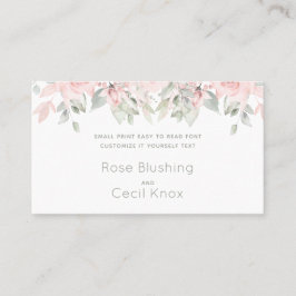 Cartão De Visita Rosas Espelhos 2 Casamento Personalize-o