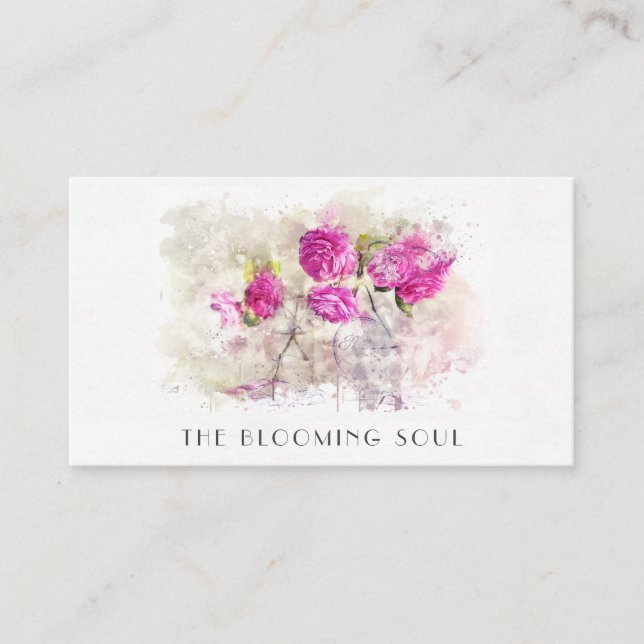 Cartão De Visita *~* Rosas Florais Clássicos QR FOTO AR26 Barrament (Frente)