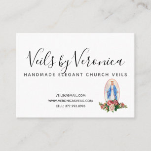 Cartão De Visita Rosas religiosos da Virgem Católica Tradicional M