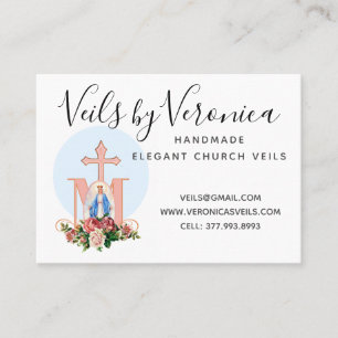 Cartão De Visita Rosas religiosos da Virgem Católica Tradicional M