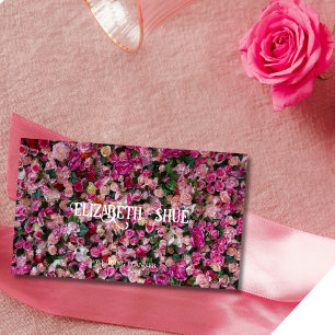 Cartão De Visita Rosas Rosa Elegantes