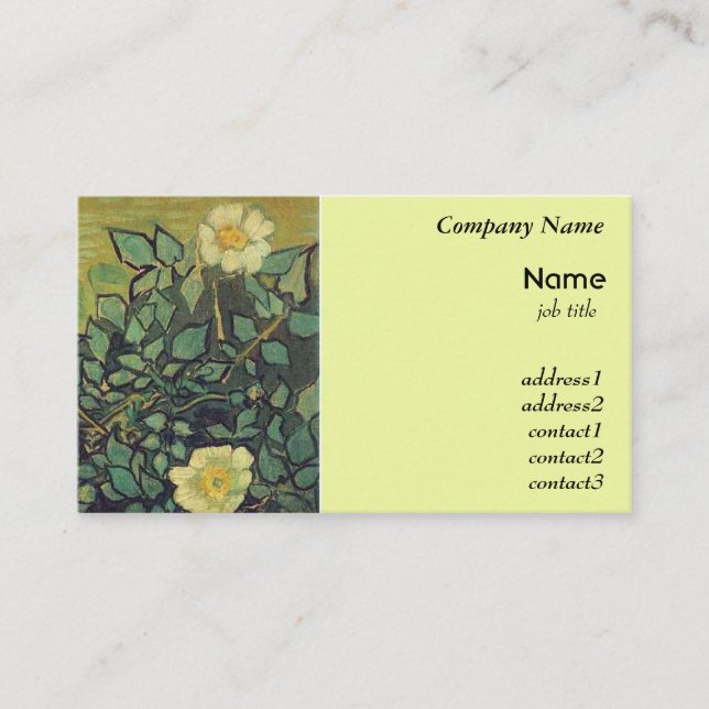 Cartão De Visita Rosas selvagens de Vincent van Gogh (Frente)
