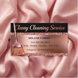 Cartão De Visita Rose Gold Classy Cleaning Services