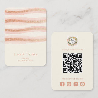 Cartão De Visita Rose Gold Glam Glitter Jewelry Display TMF26