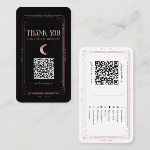 Cartão De Visita Rose Gold Místico Magia Oculto QR Mídia Social