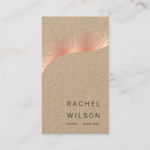 Cartão De Visita Rosegold Lashes Rustic kraft maquiagem cílios