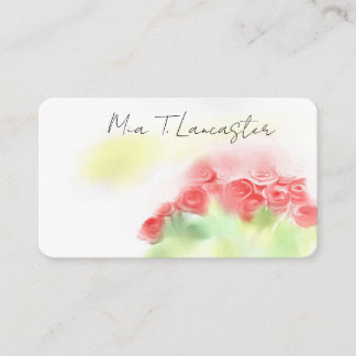 Cartão De Visita Roses, rose,watercolor purple floral business card