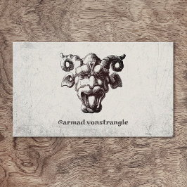 Cartão De Visita Rosto Assustador com chifres