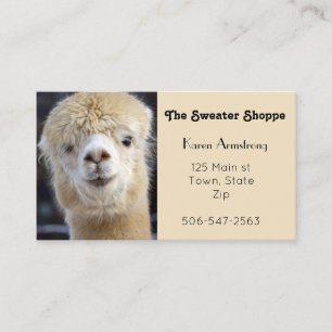 Cartão De Visita Rosto de alpaca fofo