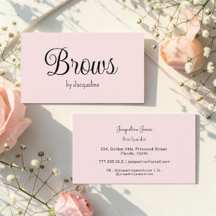 Cartão De Visita Rosto de Beleza Simples Script Rosa