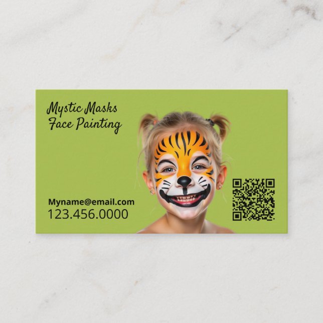 Cartão De Visita Rosto de pintura QR (Frente)