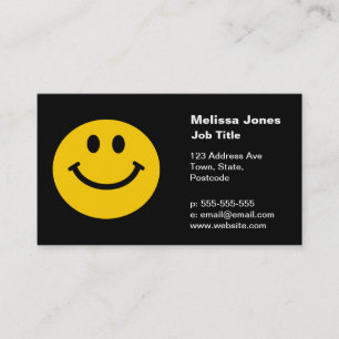 Cartão De Visita Rosto Feliz Amarelo