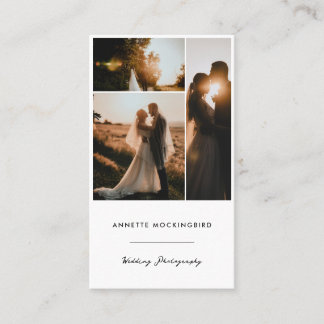 Cartão De Visita Roteiro de Fotografia de Casamento com Colagem de