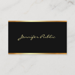 Cartão De Visita Roteiro profissional Dourado preto elegante