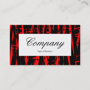 Cartão De Visita Rótulo central - Abstrato II preto e vermelho