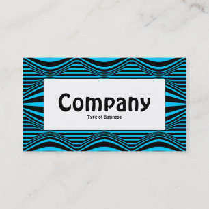 Cartão De Visita Rótulo central - Op art III 01 - preto e azul
