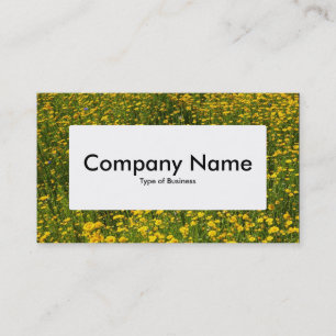 Cartão De Visita Rótulo central v4 - Cama de margaridas amarelas