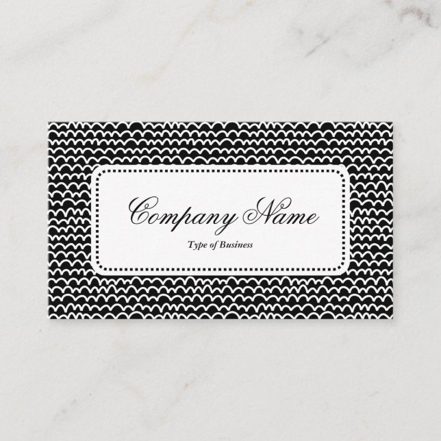 Cartão De Visita Rótulo central v5 - ondulado - branco a preto (Frente)