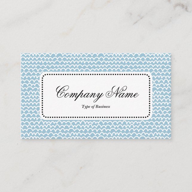 Cartão De Visita Rótulo central v5 - ondulado - branco em azul páli (Frente)