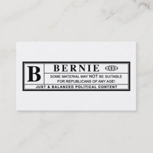 Cartão De Visita Rótulo de Aviso Bernie Sanders