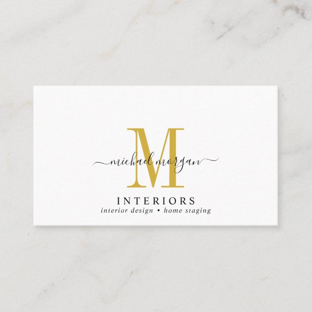 Cartão De Visita Rótulo de Negócios de Designer de Interiores Moder (Frente)