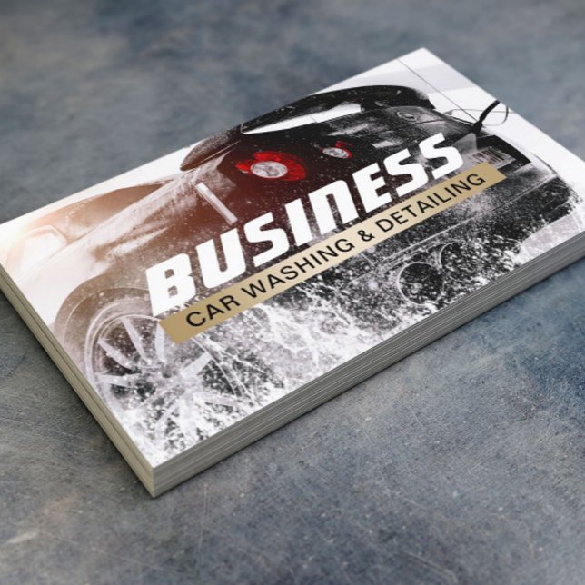 Cartão De Visita Rótulo Dourado de Desvio Automático de Lava Automó (Criador carregado)