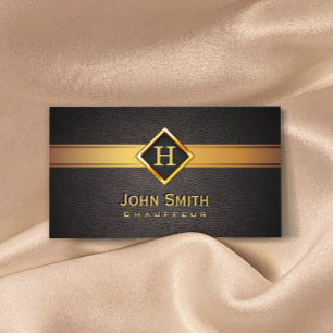 Cartão De Visita Rótulo Dourado do Monograma Real Chauffeur Cartã