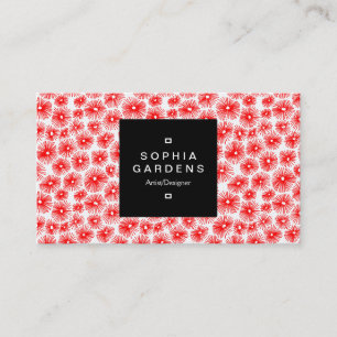 Cartão De Visita Rótulo Quadrado 01a - 101115 - Vermelho em Branco