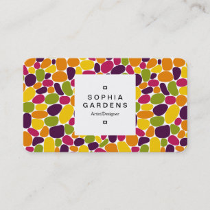 Cartão De Visita Rótulo Quadrado 03a - 160417 - Cores de Goma WIne